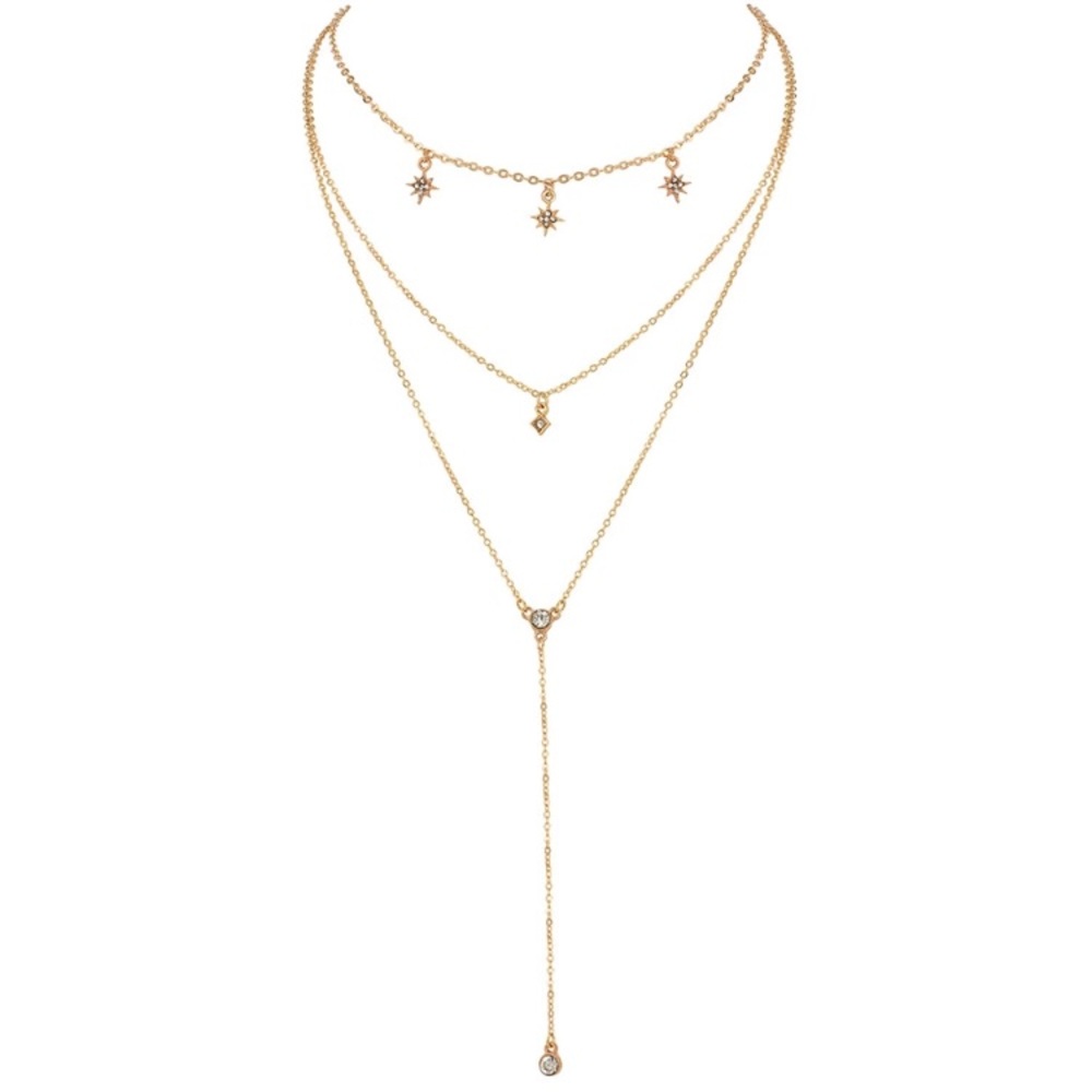 New Gold Star Layered Necklace - Picture 6 of 6